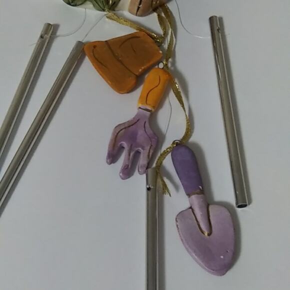 Nantucket Fairy House Watering Can Wind Chime Ceramic Garden Theme Gnome House - Picture 8 of 12